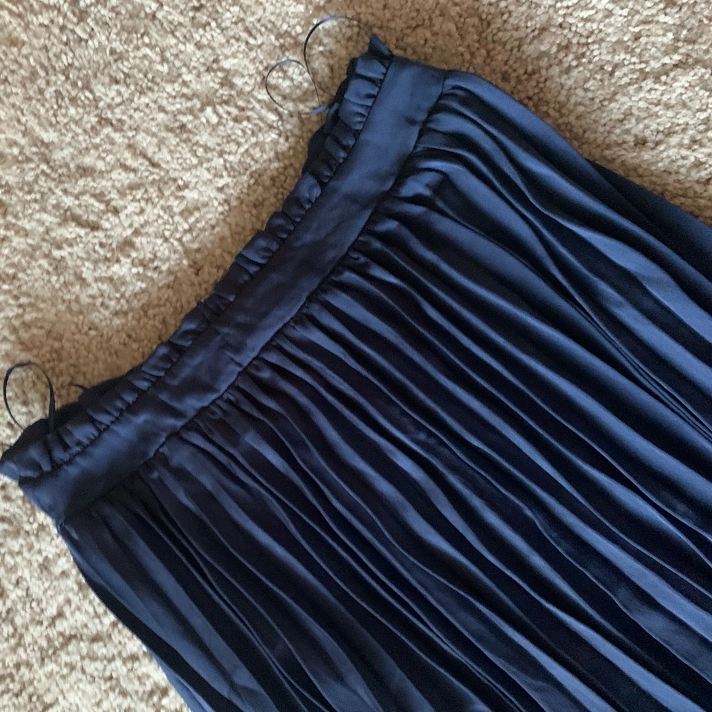 Navy Blue pleated  maxi skirt